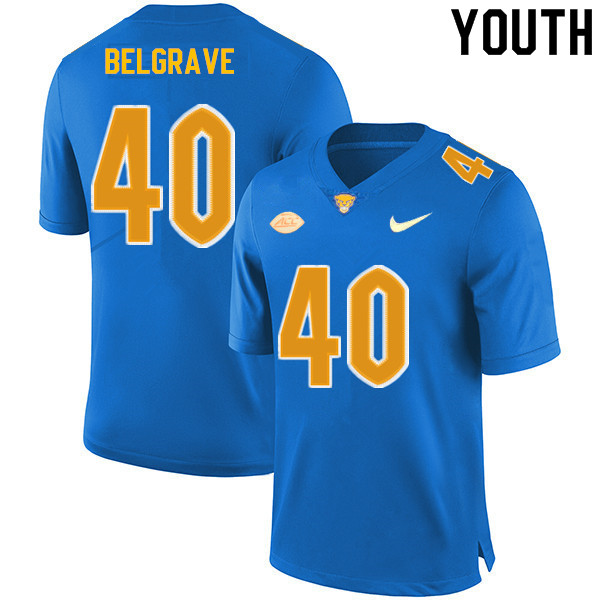 Youth #40 Emmanuel Belgrave Pitt Panthers College Football Jerseys Sale-Royal